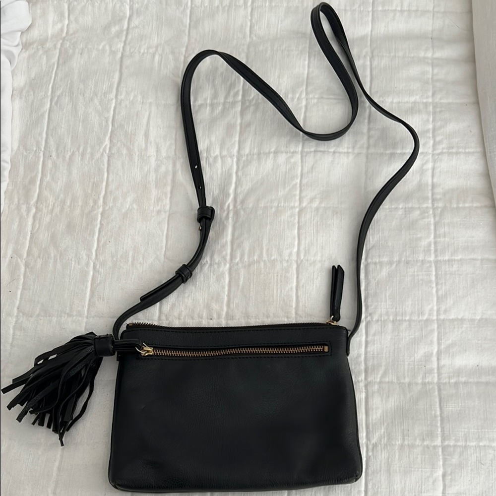 GAP Black Crossbody Bag with Tassel Detail